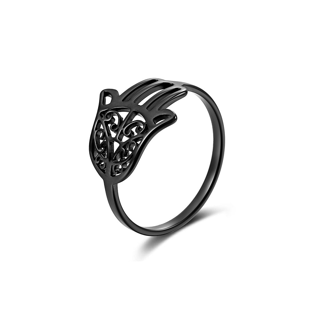 Amazon Source Fatima's Hand Titanium Steel Ring Jewelry