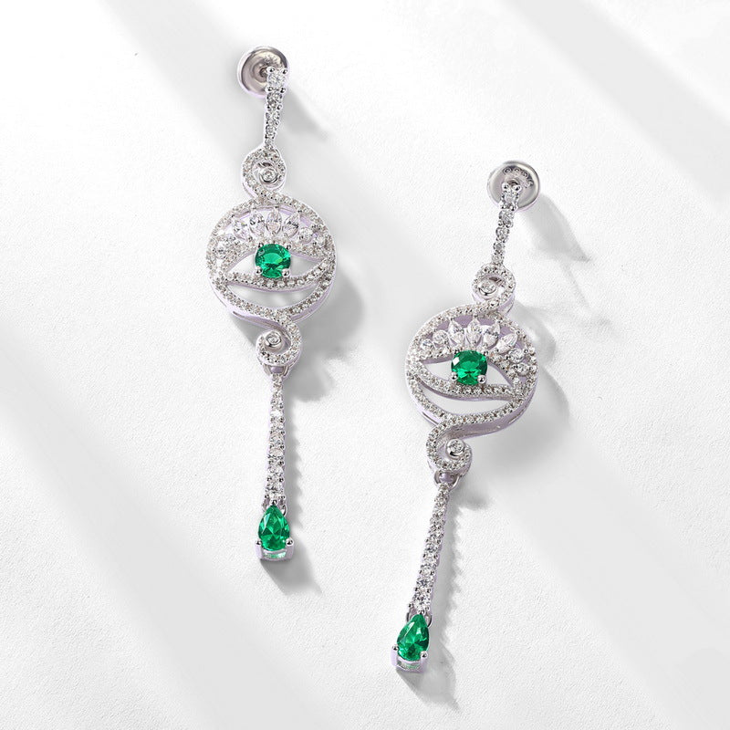 S925 Sterling Silver Zircon Devil Stud Earrings