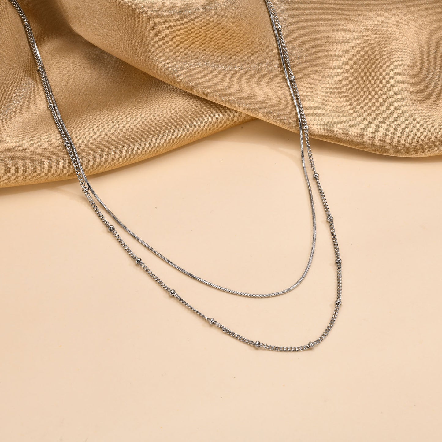 Cross-Border Jewelry Double-Layer Gold Snake Chain Necklace