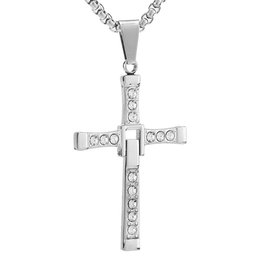 1. Planderful Cross Necklace For Men Titanium Steel Pendant Gift For Him Vintage Retro Hip Hop