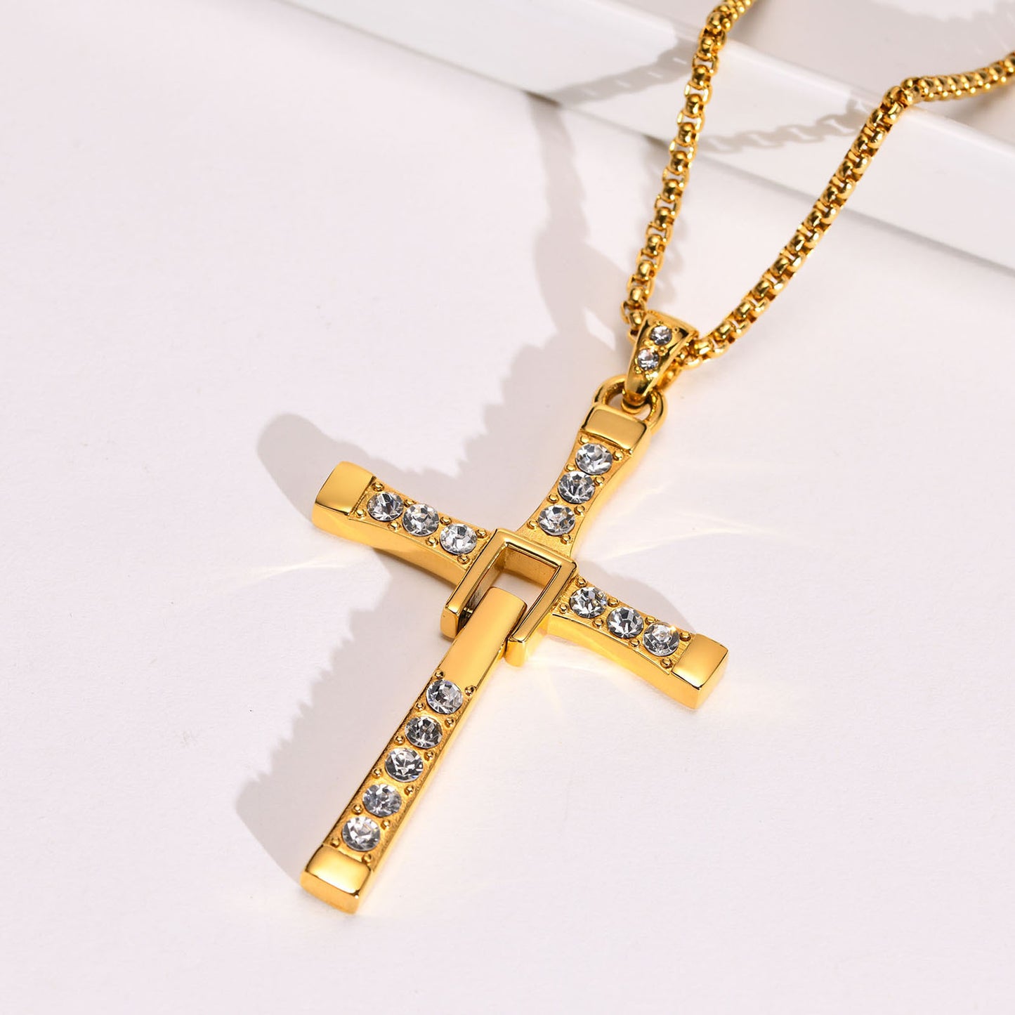 Cross-Border European And American Men's Jewelry Cross Pendant Necklace Zircon Hip-Hop Accessories For Men