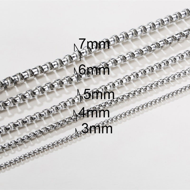 Titanium Steel Pearl Chain Pendant Steel Necklace for Men