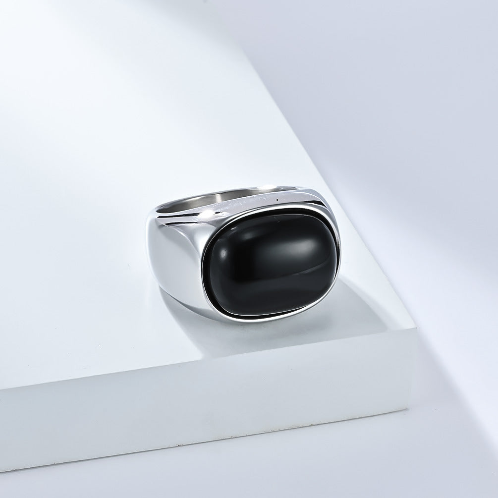 Planderful Tiger Eye Ring Titanium Steel For Men High End Masculine Jewelry Everyday Genie Collection