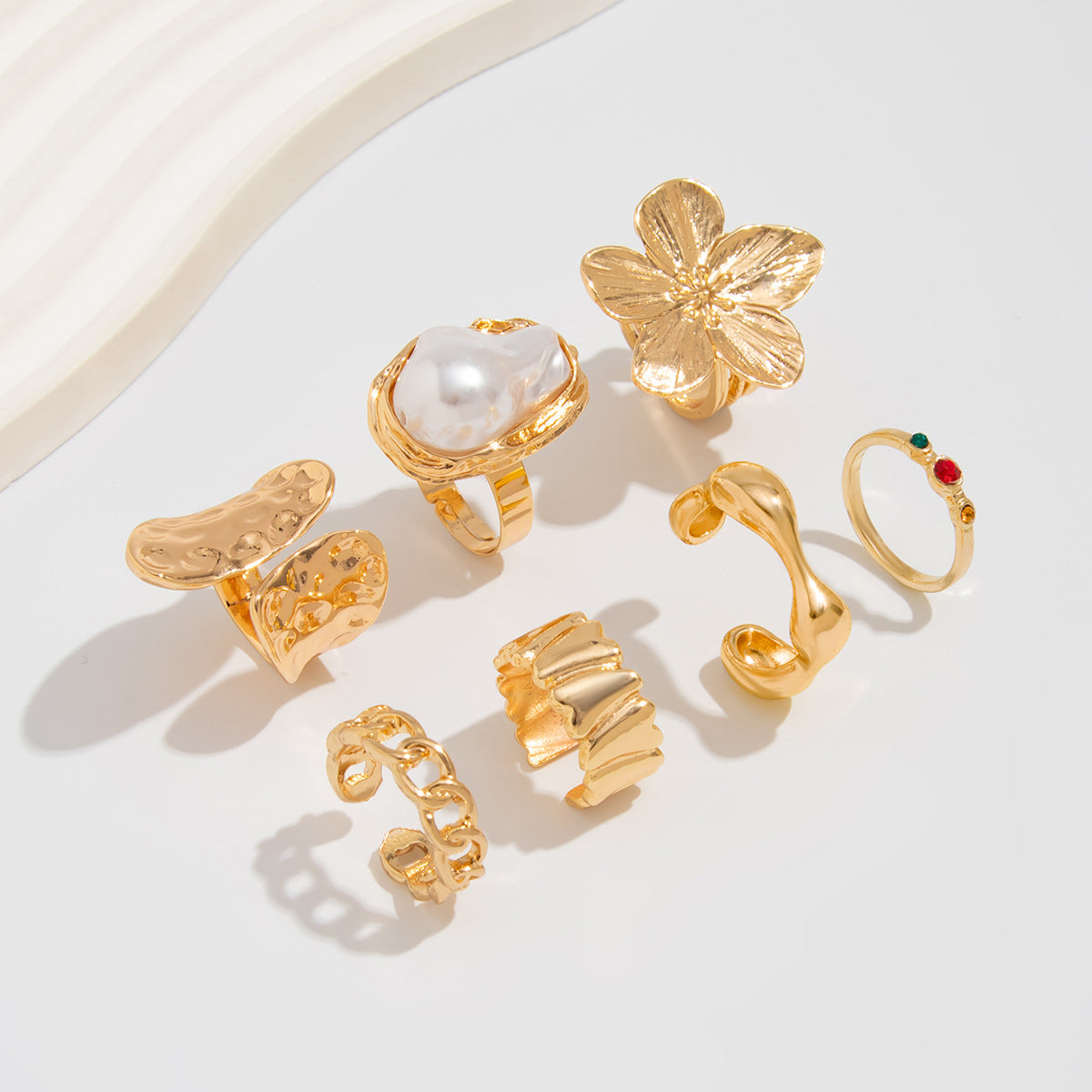 Planderful Vienna Verve Ring Set – Elegant Micro-Inlaid Design