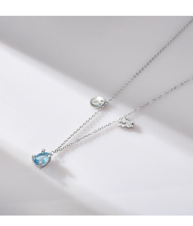 Aquamarine Constellation Necklace for Aquarius Personality