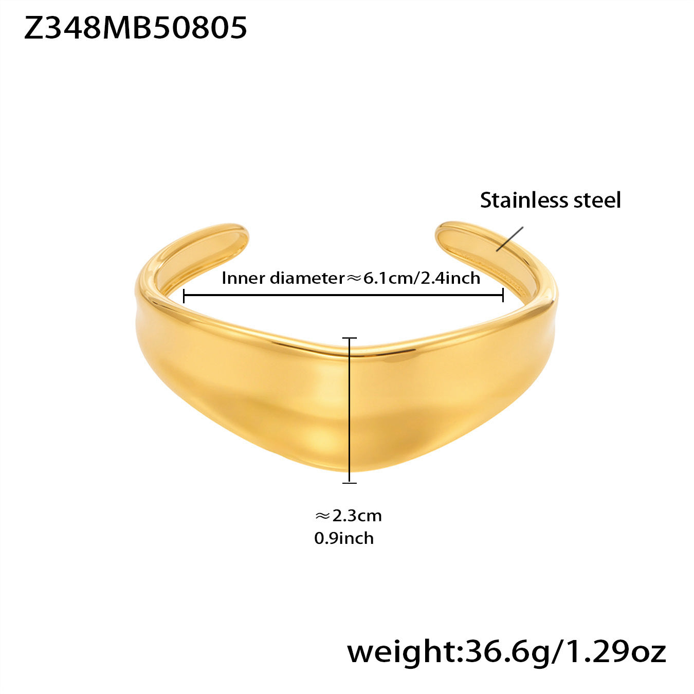 Planderful Geometric Titanium Steel Bracelet 18K Gold Women