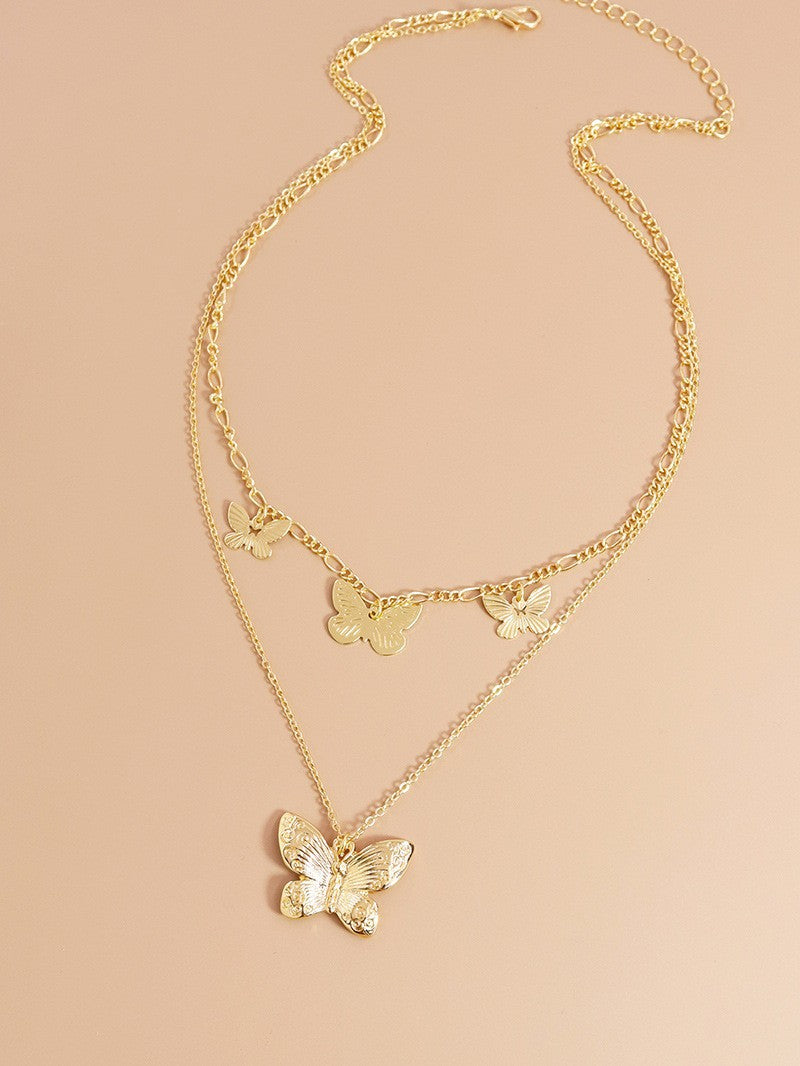 Butterfly Metal Collarbone Necklace - Vienna Verve Collection