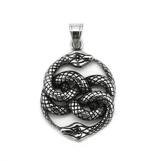 Steel Necklace – Vintage Snake Pendant
