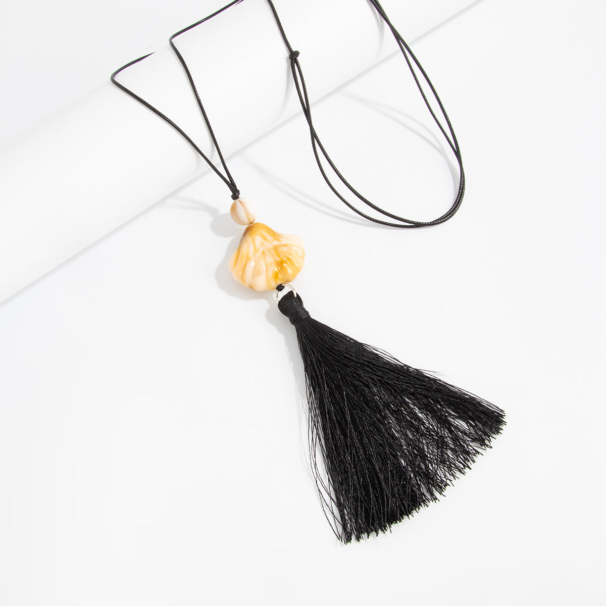 Adjustable Shell & Conch Fringe Necklace