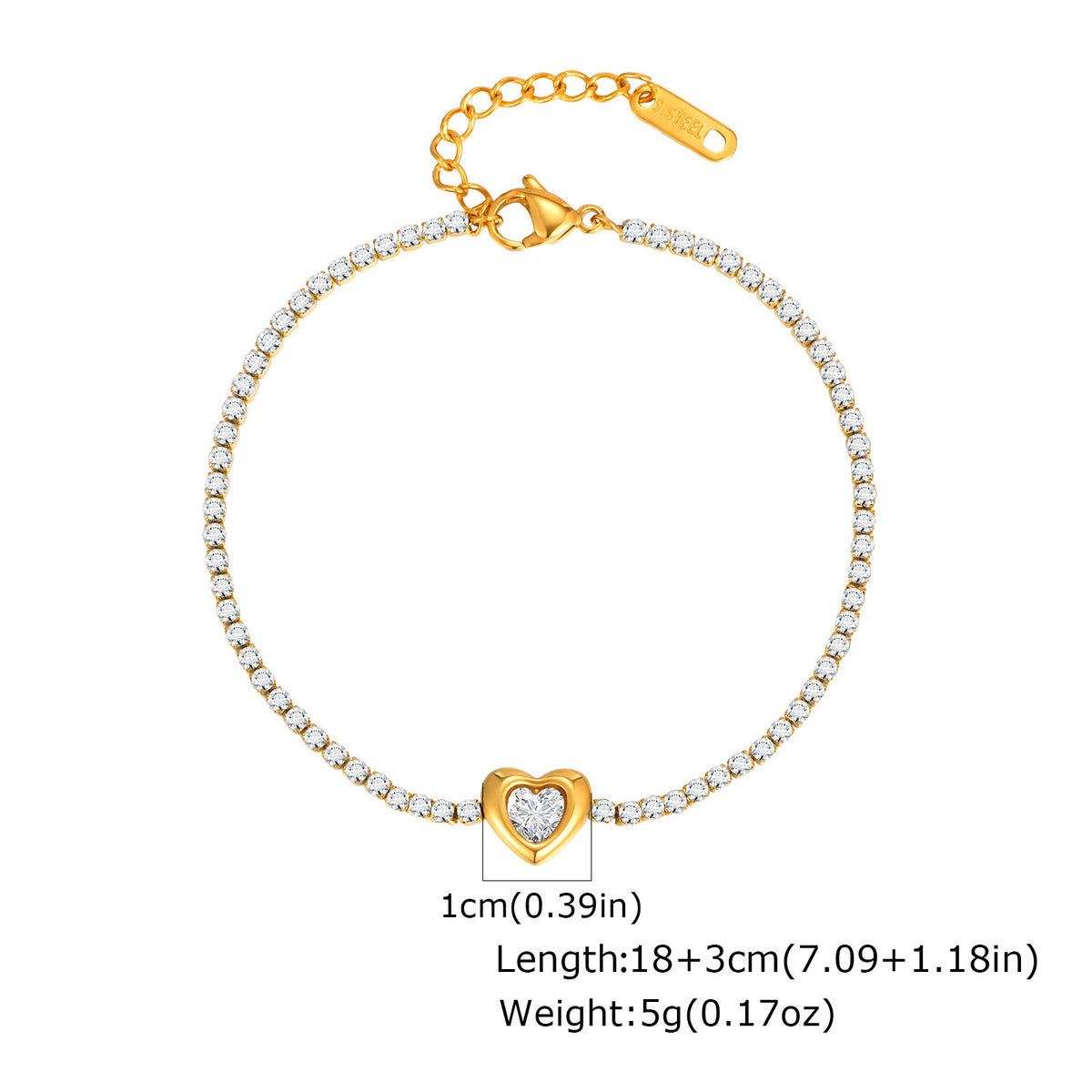 Heart Stainless Steel Bracelet Unisex