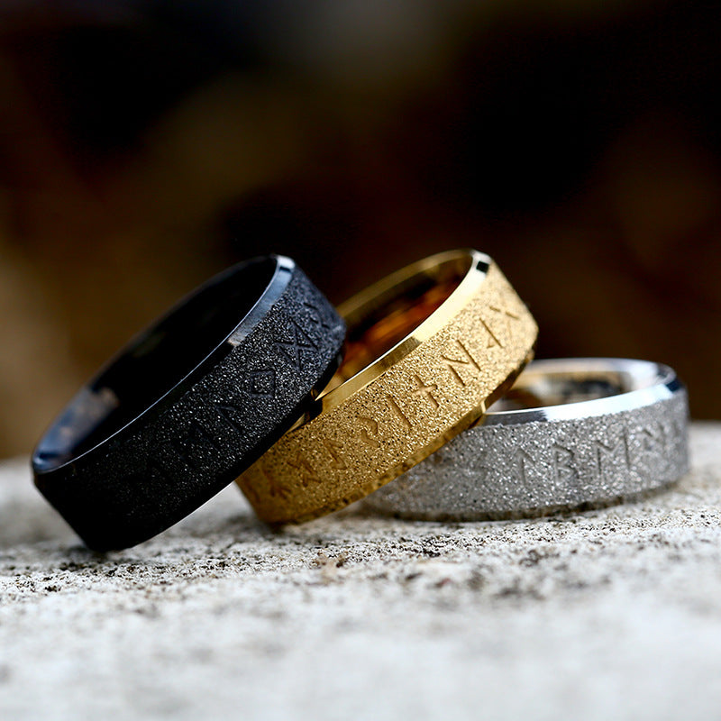 Unisex Nordic Viking-Inspired Titanium Steel Fashion Rings - Wholesale Japanese & Korean Design