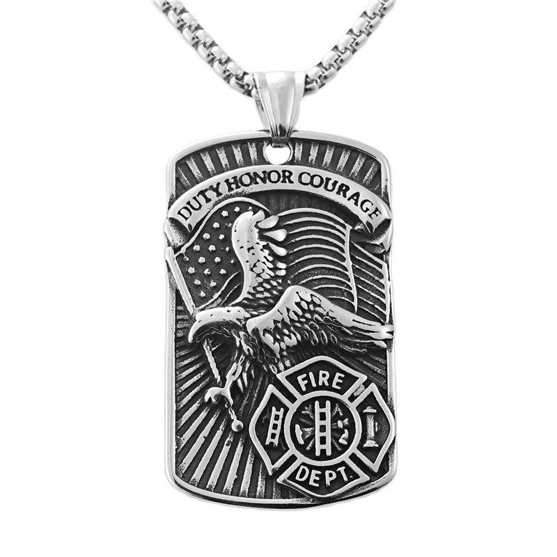 European And American Titanium Steel Eagle Tag Pendant