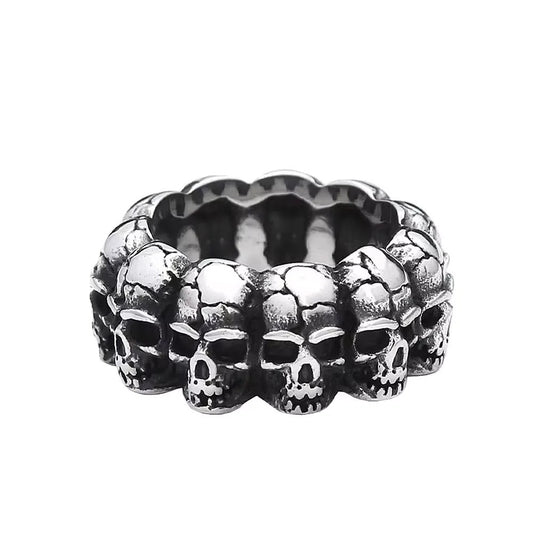 Punk Skull Viking Stainless Steel Men's Ring