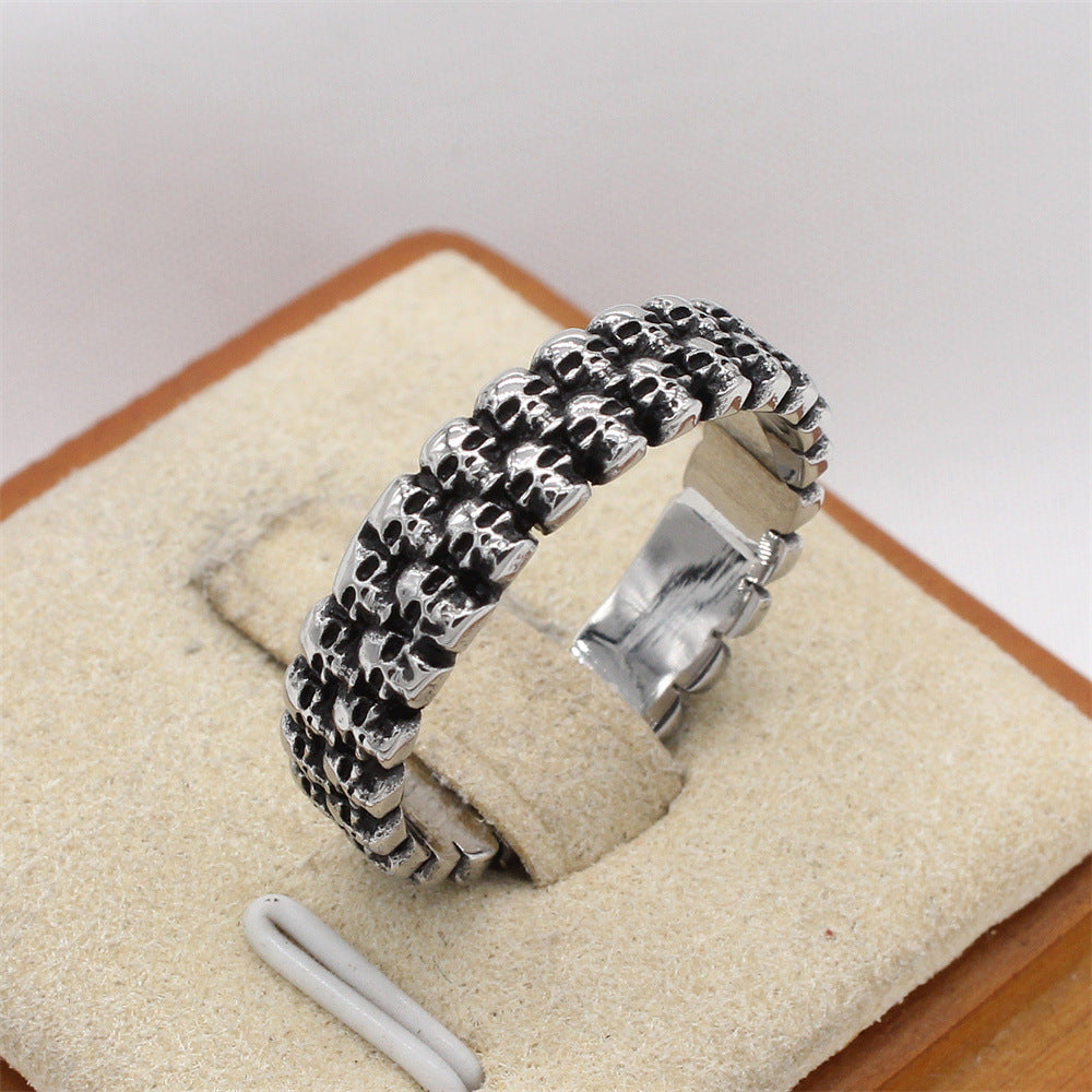 Planderful Jewelry Skull Ring For Mens Steel, European American Retro Style, Bold Statement Piece