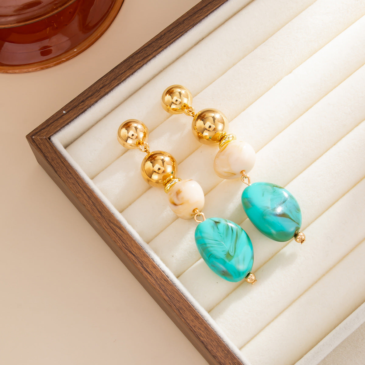 Planderful Vienna Verve Turquoise Fringe Stud Earrings For Women Ethnic Boho Statement Jewelry