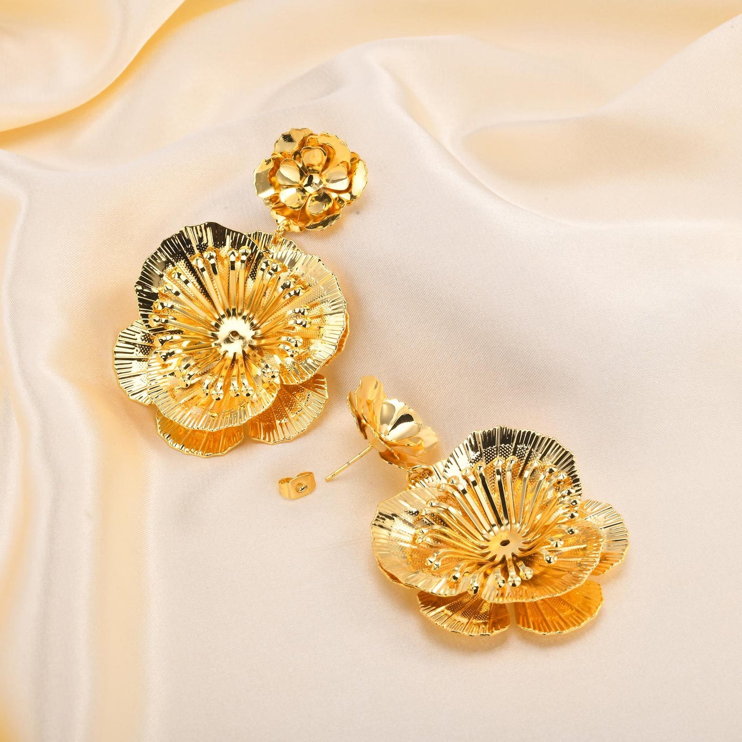 European And American Cross-Border Flower Earrings Copper