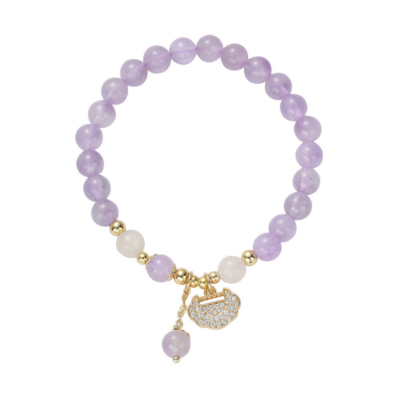 Elegant Amethyst Bracelet with Sterling Silver Lock - Fortune's Favor Collection
