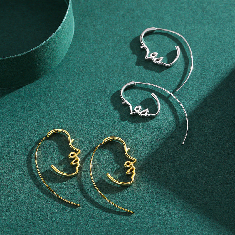 Elegant Sterling Silver Abstract Lines Earrings - Wholesale Accessories