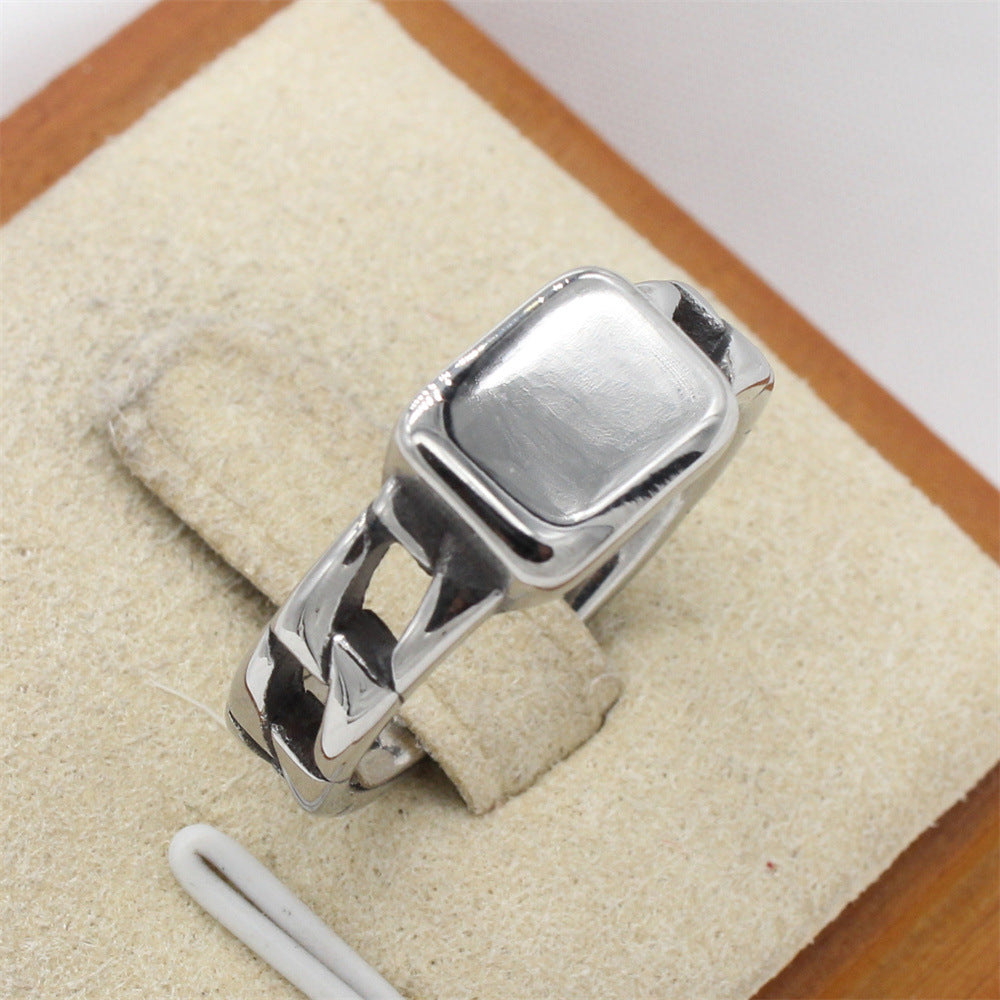 Planderful Titanium Steel Ring Unisex Minimalist Insta Style Protection Statement Jewelry Size 7 12