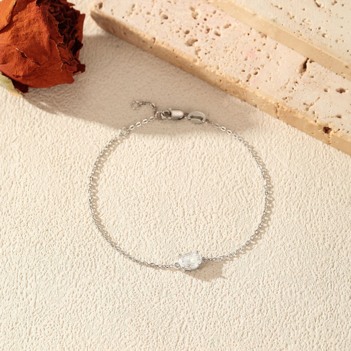 925 Sterling Silver 1 ct Moissanite Bracelet