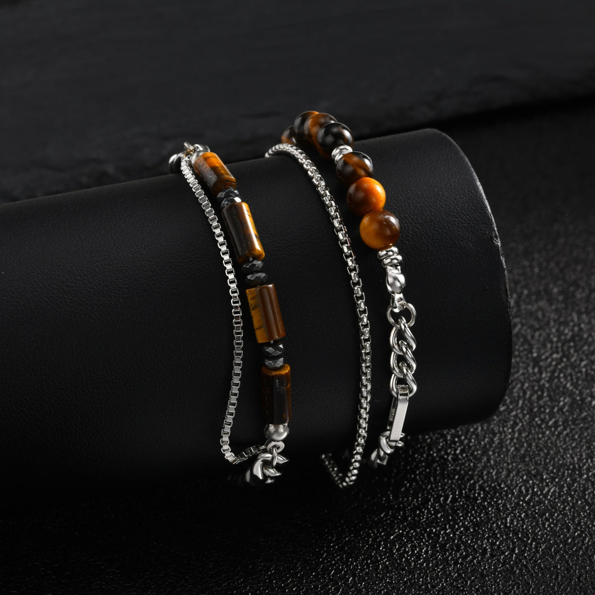 Tiger's Eye Stainless Steel Bracelet