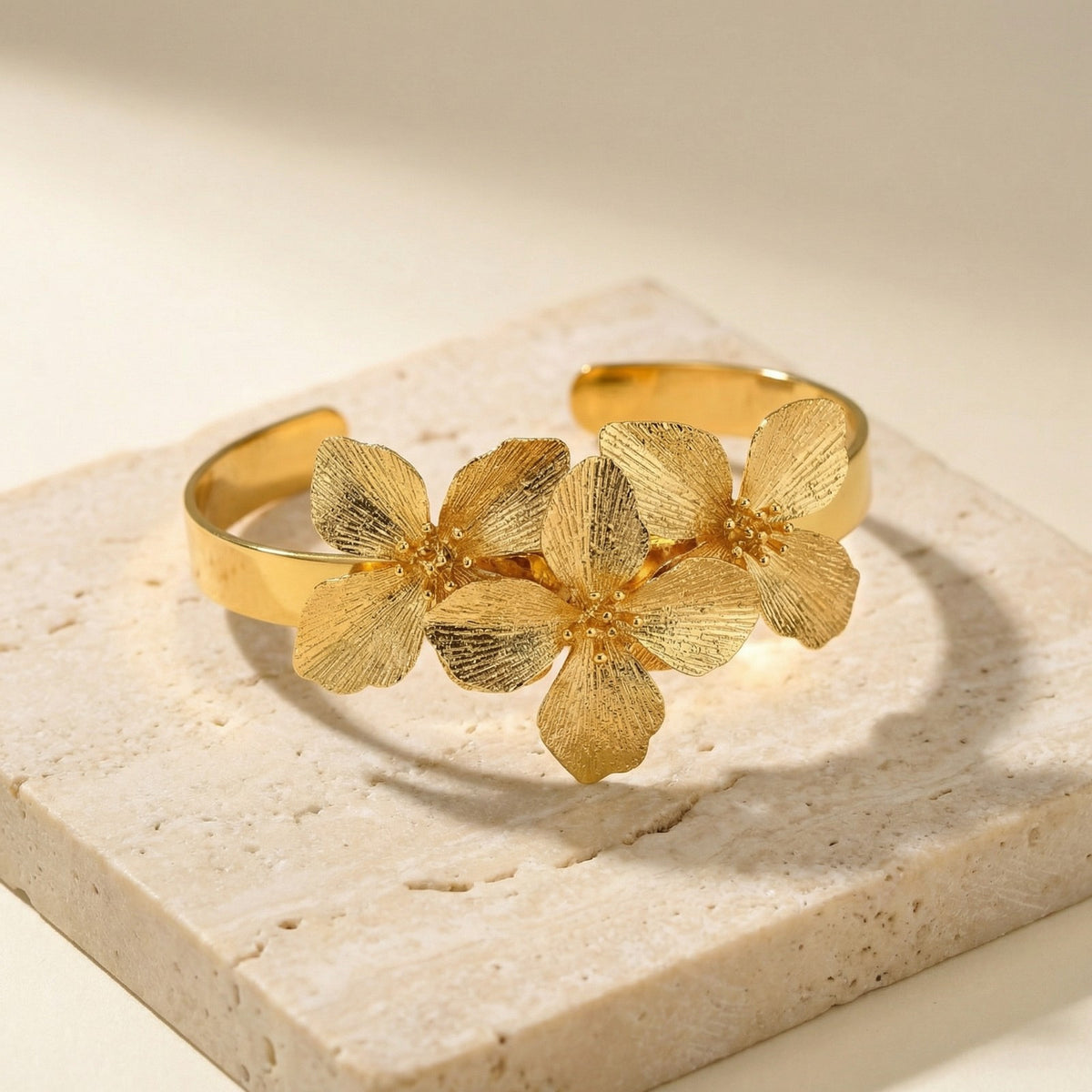 Flower Geometric Adjustable Stainless Steel Bracelet