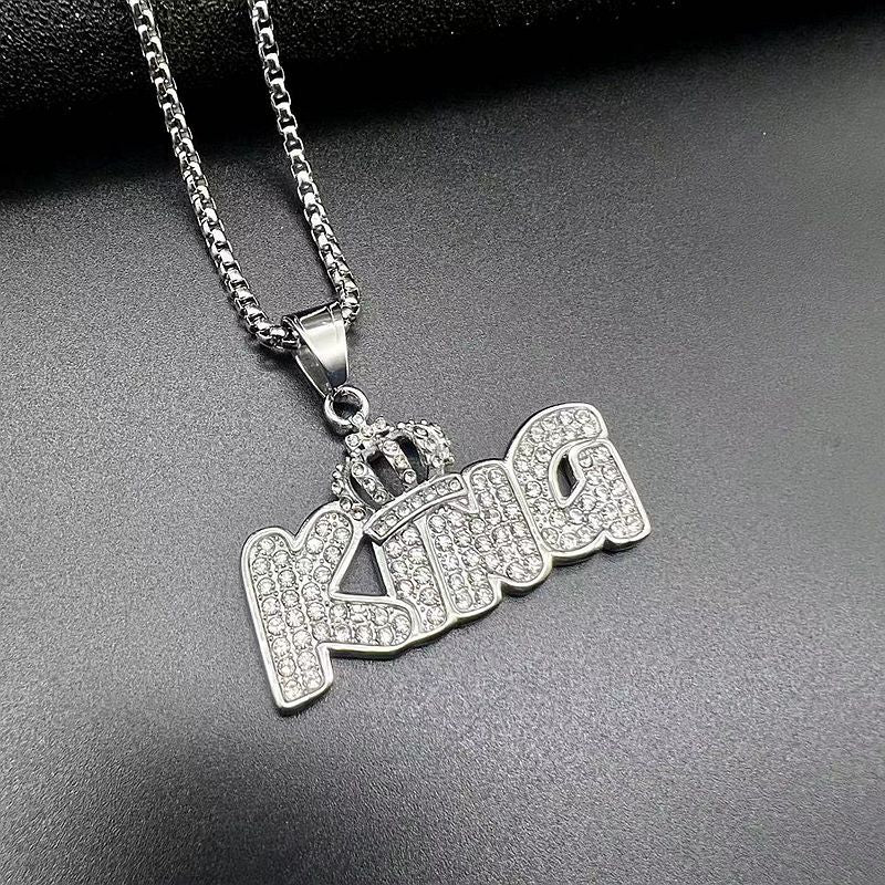 Zircon Necklace – Statement Crown Pendant