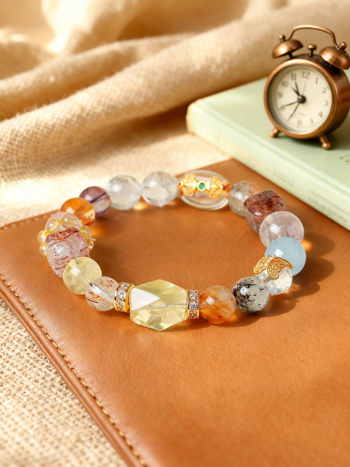 Aquamarine Amethyst Crystal Bracelet
