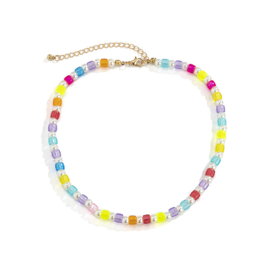 Planderful Vienna Verve Geometric Bead Necklace Retro Versatile Round Bead Statement For Fashion Lovers