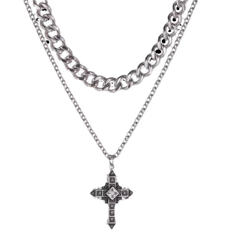 Planderful Jewelry Cross Necklace Titanium Steel