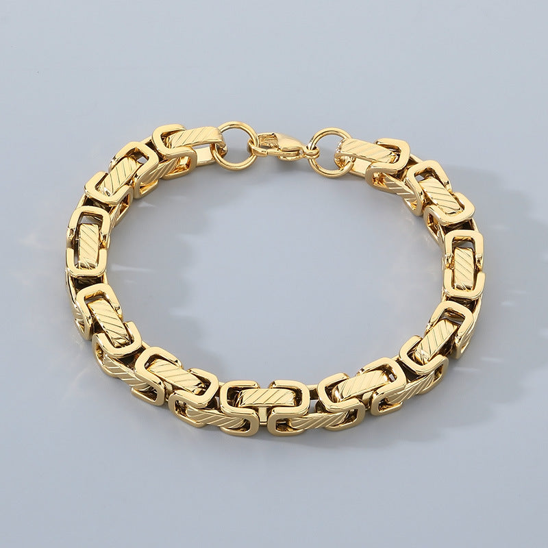 Planderful Byzantine Emperor Chain Mens Titanium Bracelet