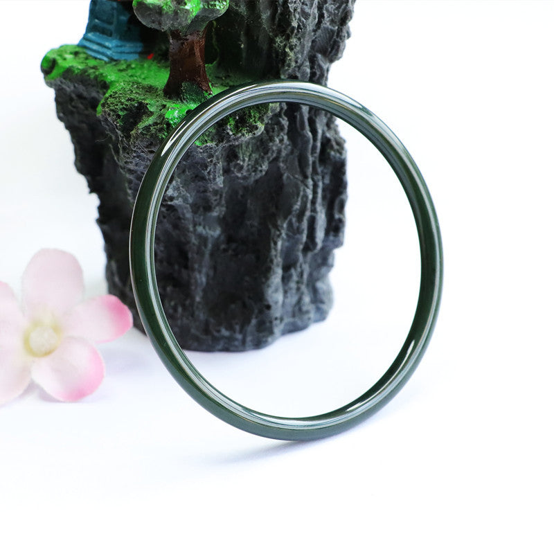 Taqing Hetian Jade Jingle Bangle