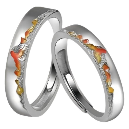 Planderful Sterling Silver Ring 925 Golden Mountain Shining Design Adjustable For Girlfriend Gift