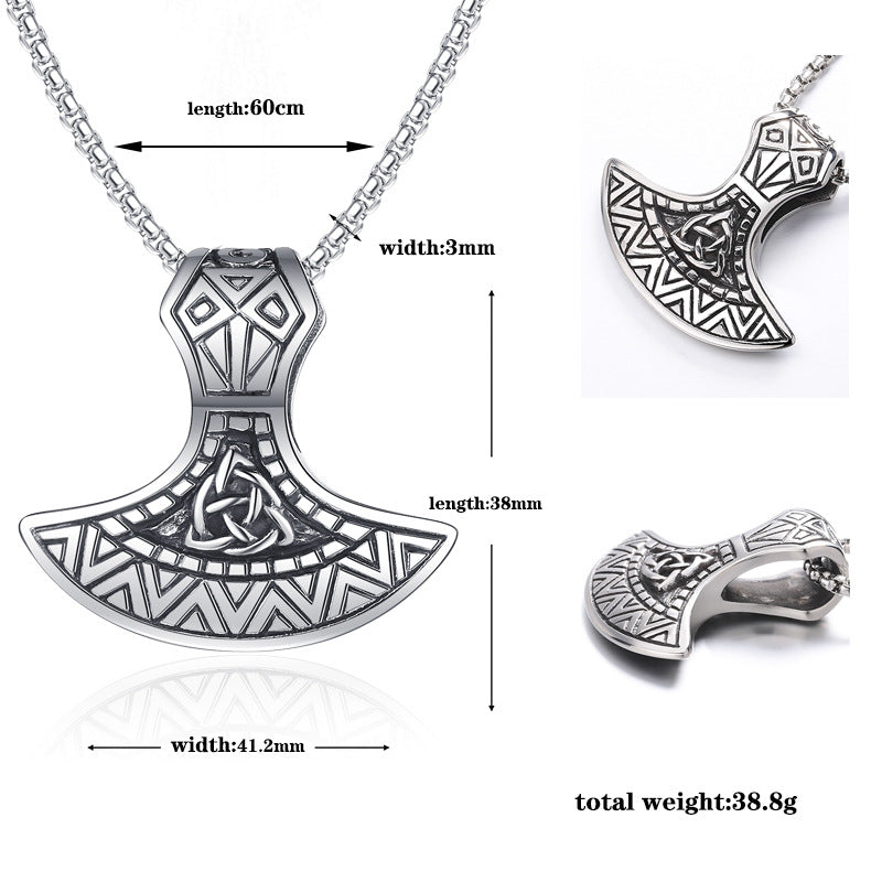 Steel Necklace - Statement Nordic Viking Battle Axe