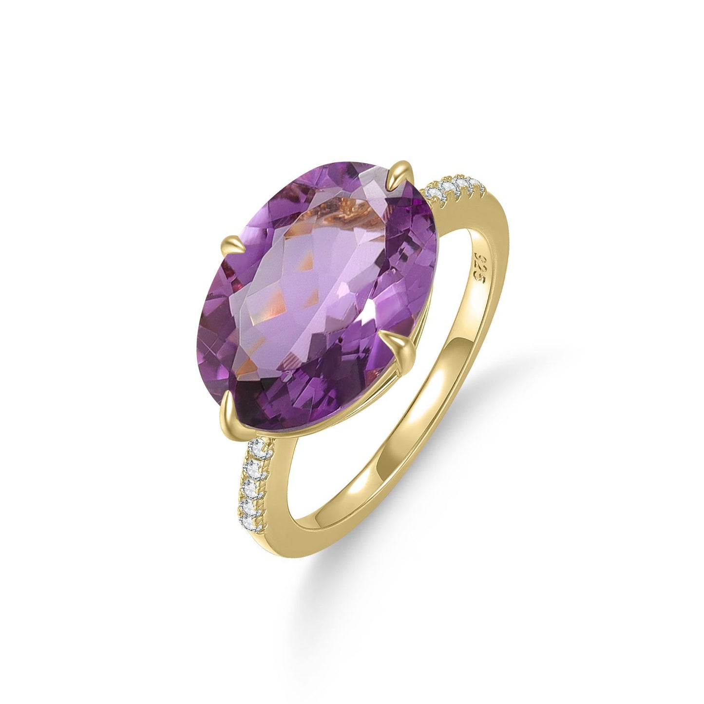 Ins Wind Candy Color Ring Large Carat S925 Silver Topaz Ring