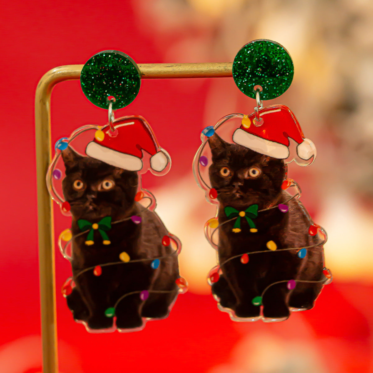 Planderful Vienna Verve Christmas Earrings Fringed Pendant For Women Elk Tree Design Statement