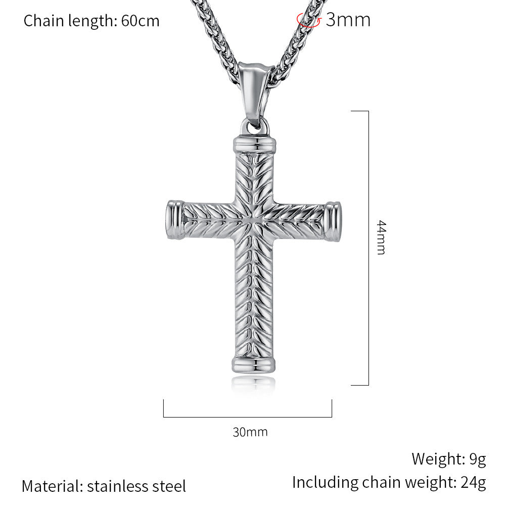 Planderful Unisex Cross Necklace Titanium Steel Pendant With Literary Inspired Niche Design Durable And Versatile