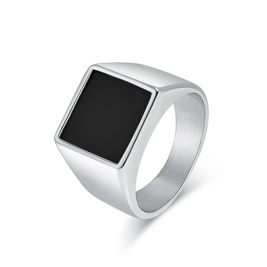 INS European and American Simple Geometry Titanium Steel Ring for Men