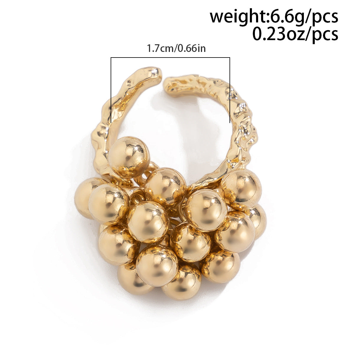 Planderful Vienna Verve Imitation Pearl Ring Open Wind Fold Metal Ring For Trendy Women And Gift Seekers