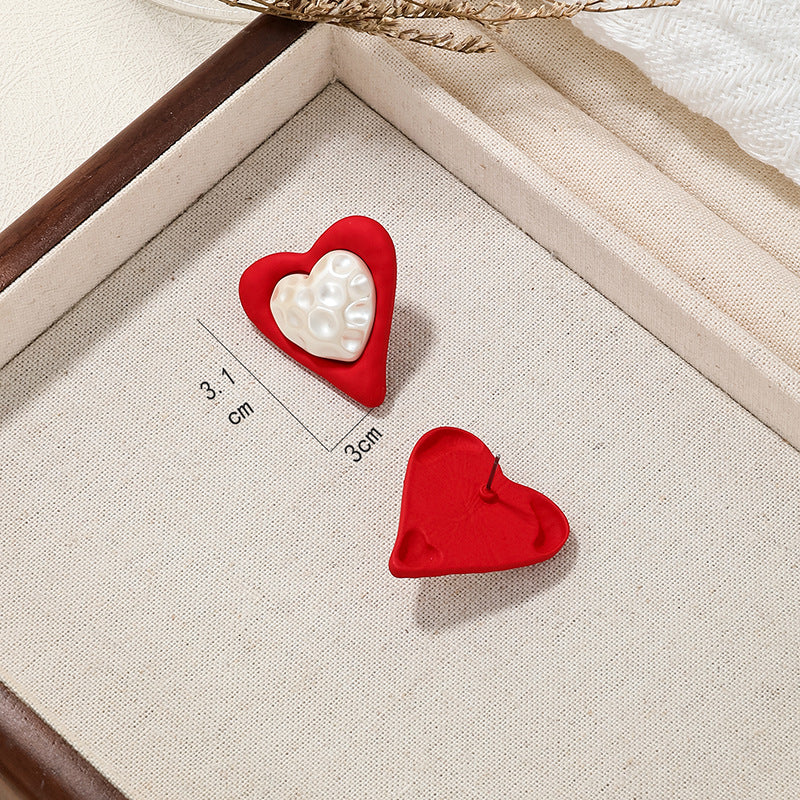 Romantic Red Love Lava Pearl Earrings - Vienna Verve Collection