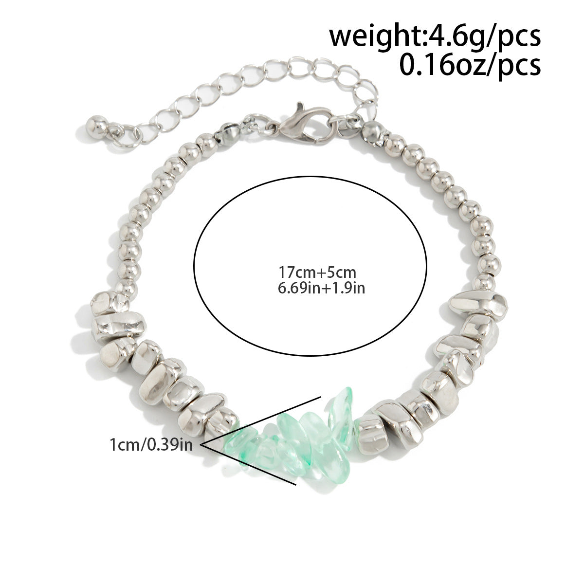 Planderful Vienna Verve Imitation Turquoise Beaded Bracelet Irregular Shape For Women Fashion Statement