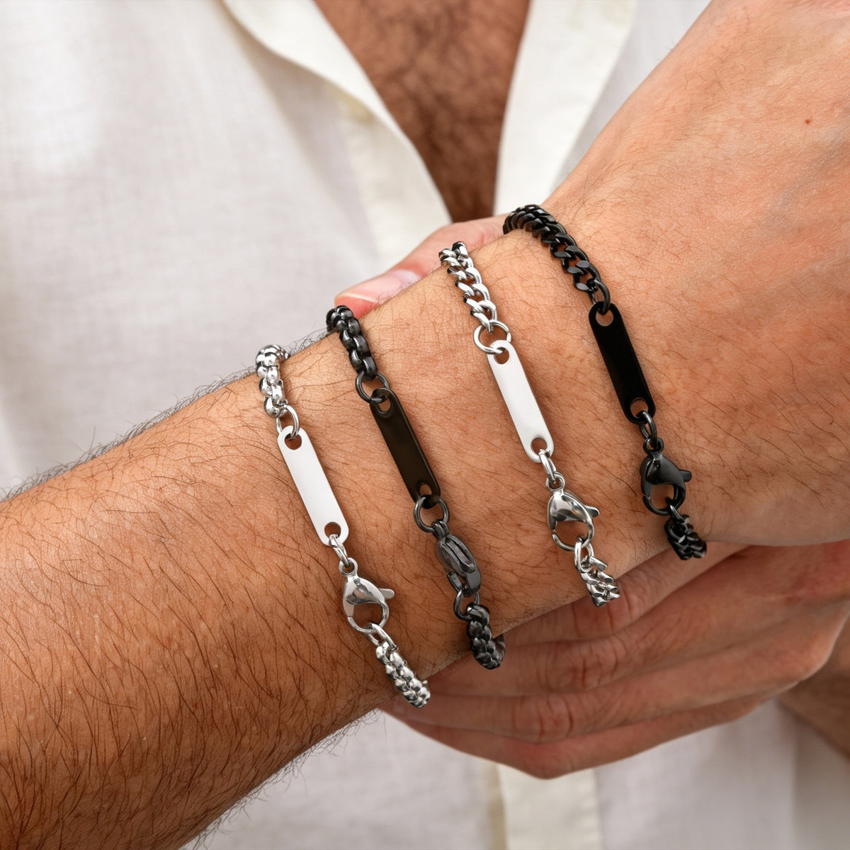 Street Leisure Simple Grinding Stainless Steel Bracelet for Men