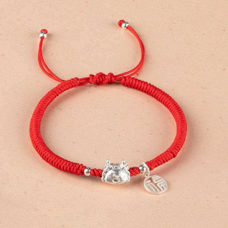 Dragon Blessing Sterling Silver Zodiac Bracelet Set