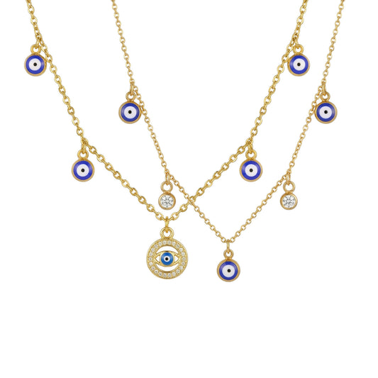 Europe – America – Cold Wind Stainless Steel Copper Devil's Eye Necklace