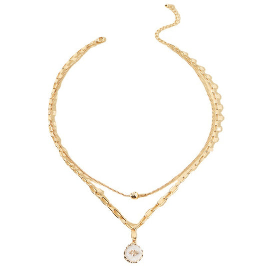 Honeybee Double-Layer Necklace with Vintage Charm