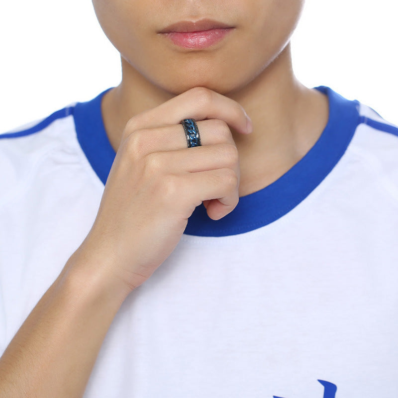 Titanium Steel Open Bottle Ring Rotating Ring for Men