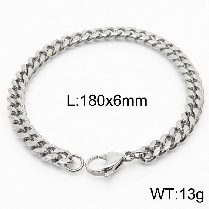 Cool Men's Titanium Steel Does Not Fade Lobster Buckle Bracelet Girls Niche Bracelet A