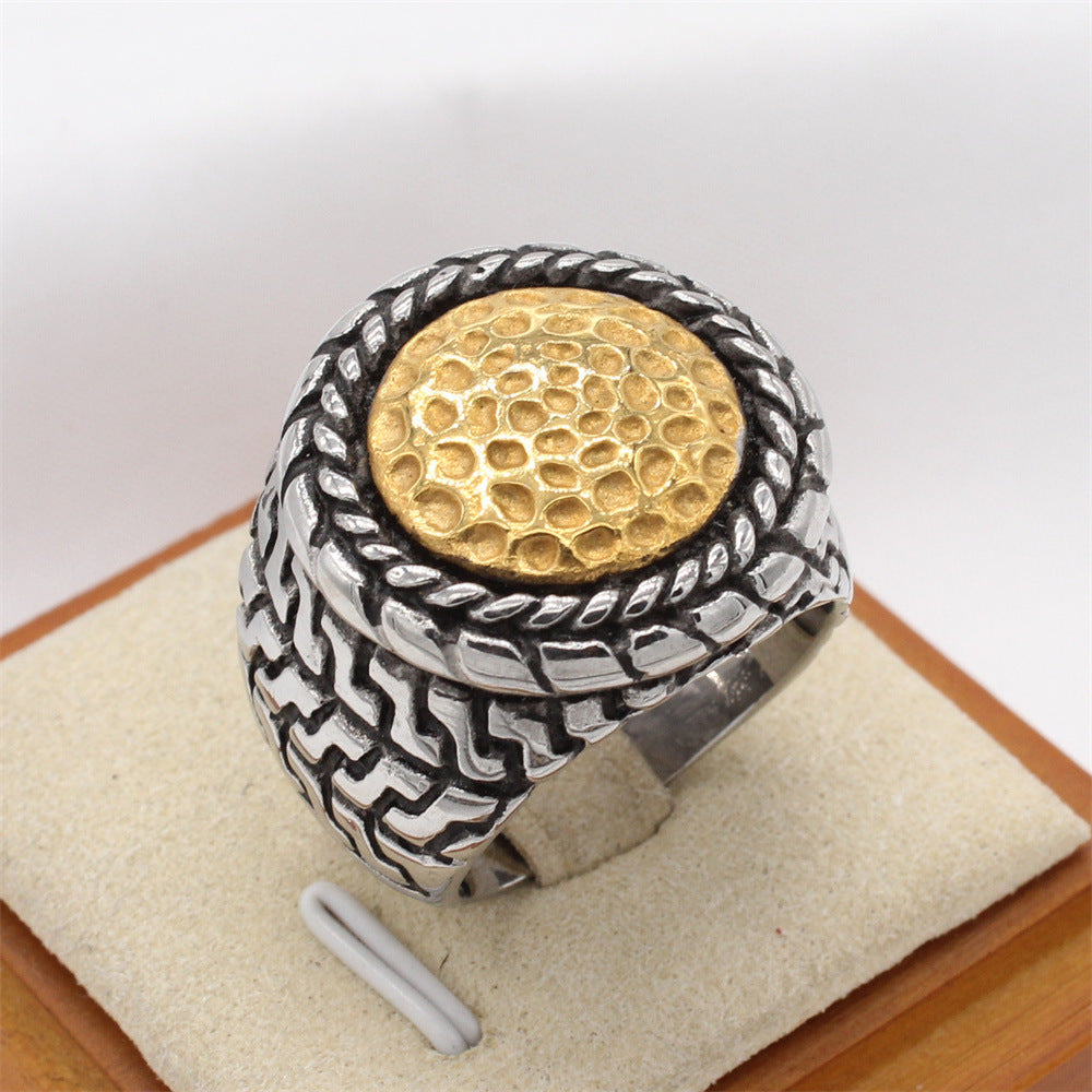 Planderful Everyday Genie – European and American Personalized Retro Men's Titanium Steel Ring