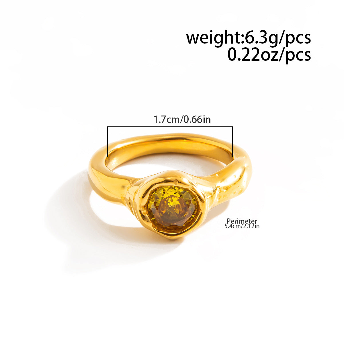 Planderful Stainless Steel Ring With Lava Texture And Zircon Inlays For Women Statement Jewelry