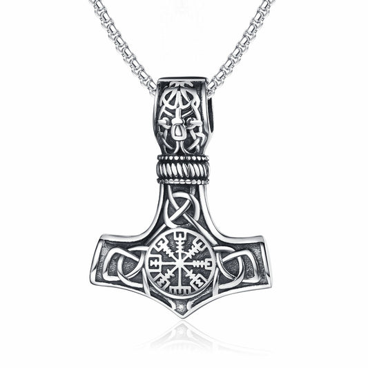Stainless Steel Necklace – Vintage Viking Thor Hammer